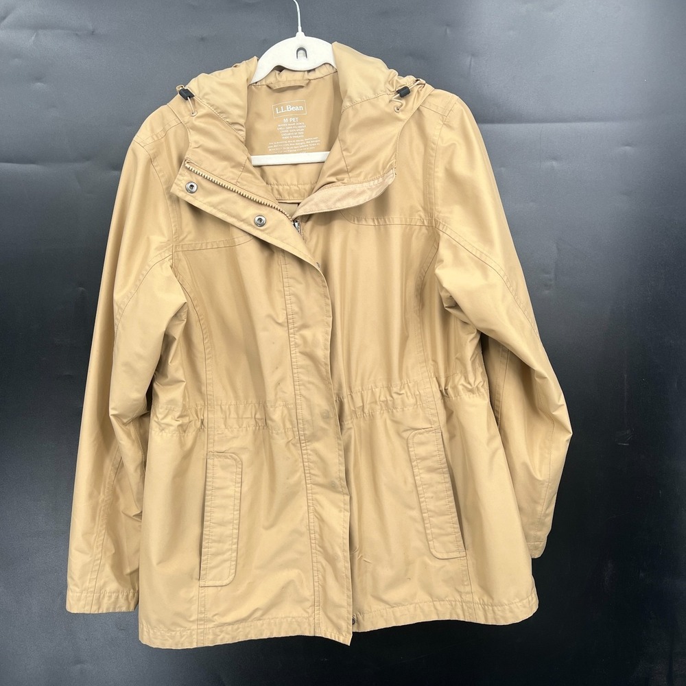 L.L. Bean H2OFF Rain Jacket pima loft lined khaki tan outdoor gorpcore cabincore